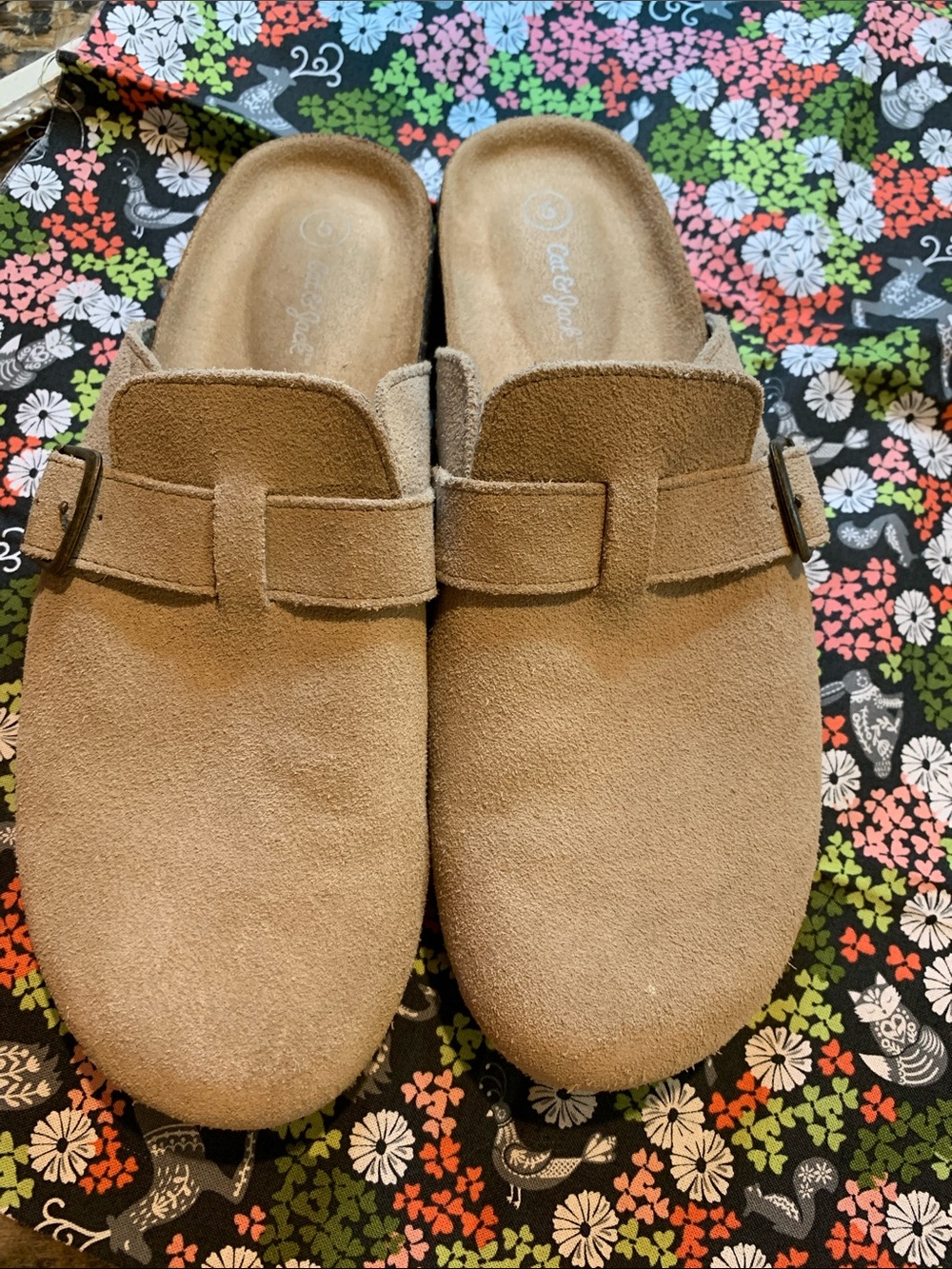 Cat & Jack Beige Suede Backless Mules